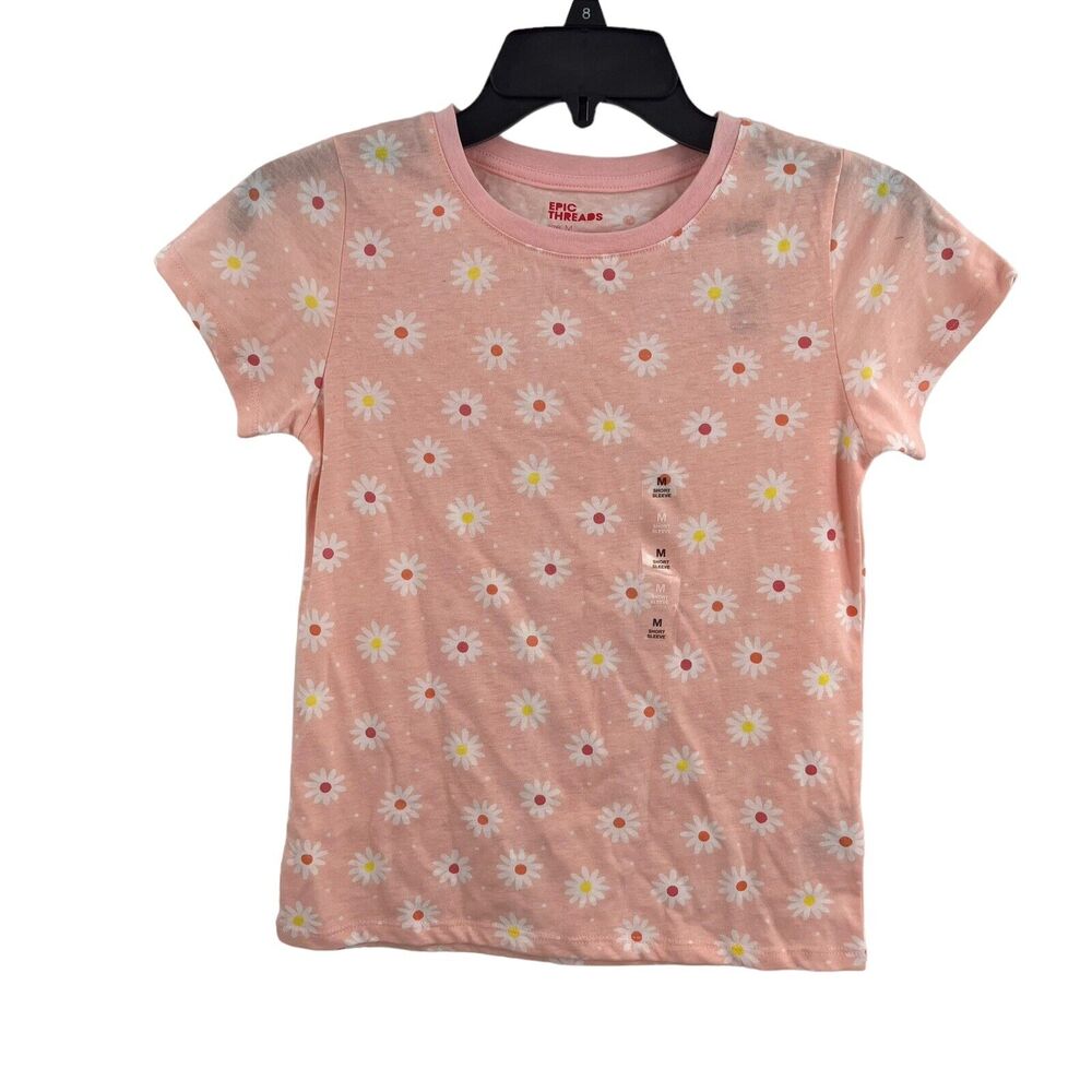 Epic Threads Pink Floral Short Sleeve Tee‎ Medium New